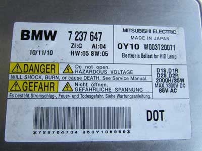 BMW Xenon Headlight Control Unit Ballast 63117237647 E84 E89 E90 F01 F10 2, 3, 5, 7, X, Z Series5